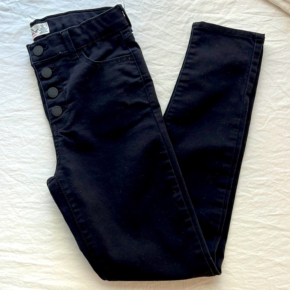 Jordache Super Skinny Girls Black Jeans, Size 12